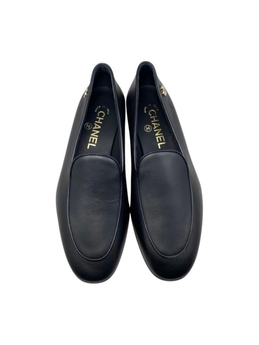 Chanel Loafers Coco Mark Heart Moccasins 94305 Size 37 Calfskin - Picture 5 of 11